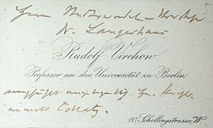 Virchows Visitenkarte (aus seiner Berliner Zeit)